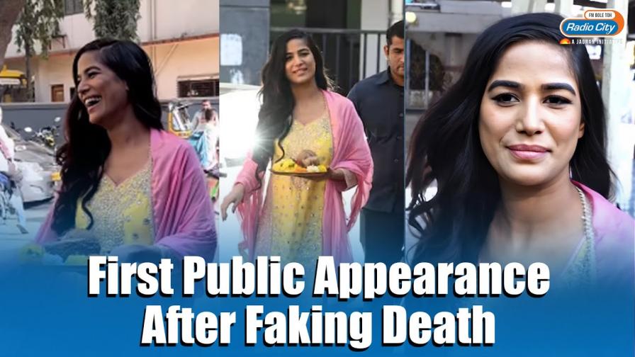 Poonam Pandey Spotted Outside Temple in Andheri Viral Video